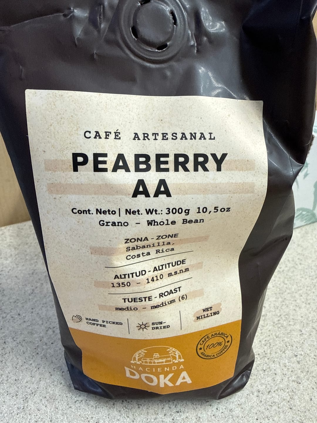 Customer photo review of Café Hacienda Doka Peaberry AA