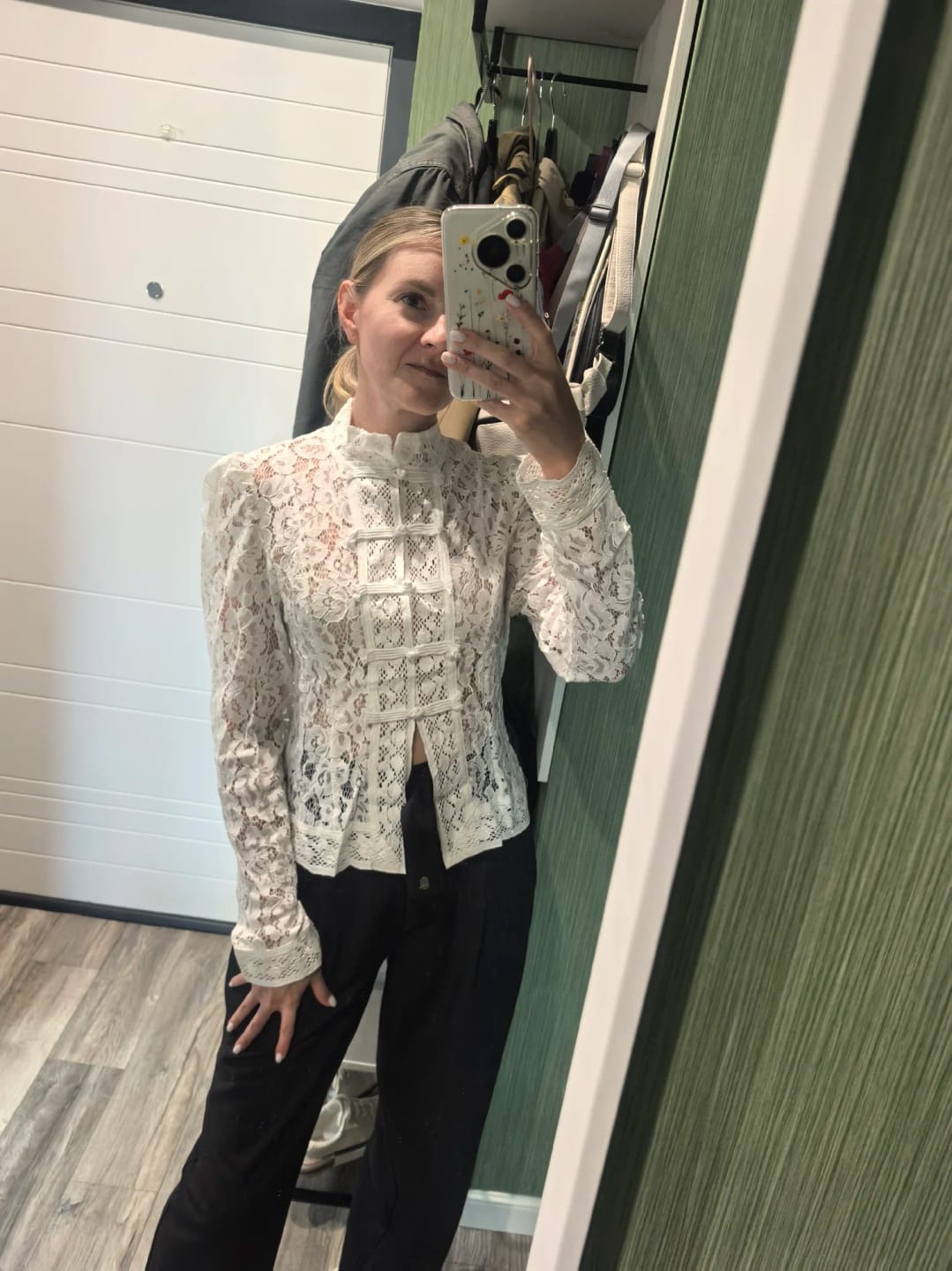 Customer photo review of Claire Elegant Lace Blouse