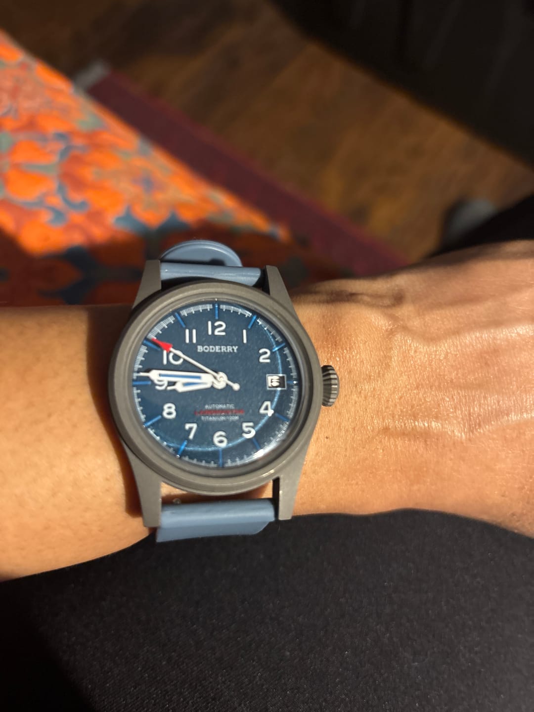 Customer photo review of LANDMASTER - 100M Waterproof Titanium Automatic Field Watch | Blue