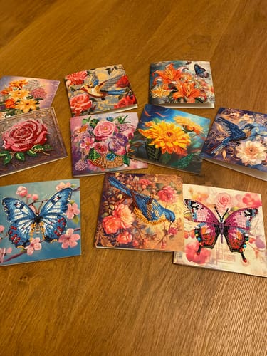 Customer photo review of Diamond Painting Grußkarten Blumen 12 Stück