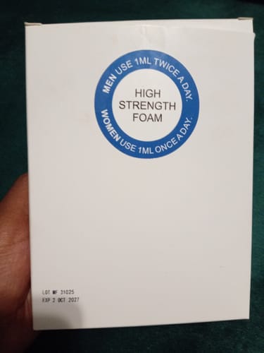 Customer photo review of Minoxidil High Strength (5%) FOAM, 3x60ml pack