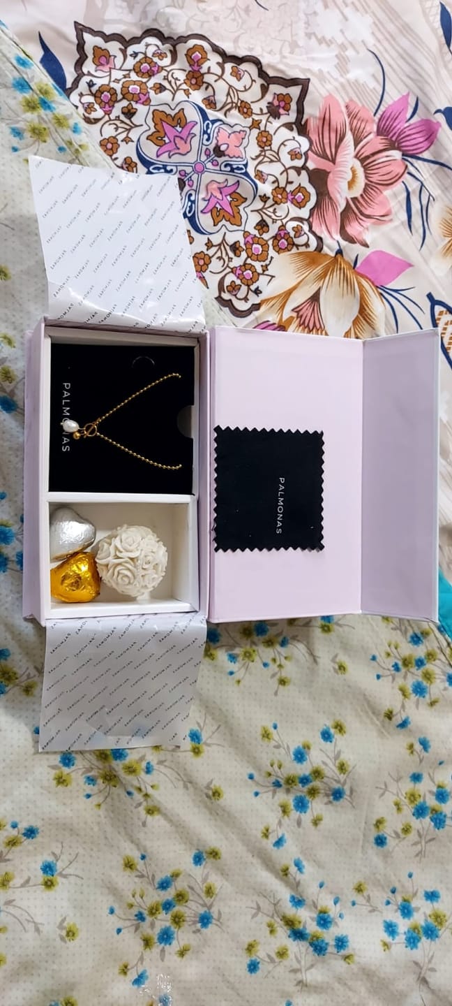 Customer photo review of Dainty Beaded Pearl Chain