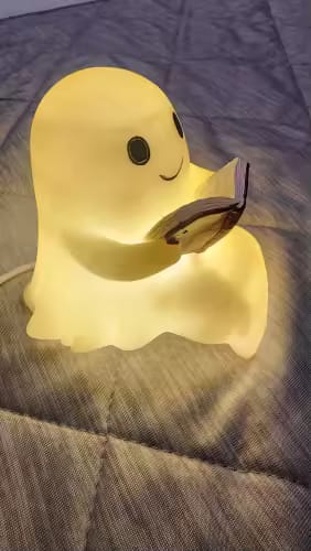 Customer photo review of Cute Ghost Reading Lamp – 3D LED Night Light & Decor