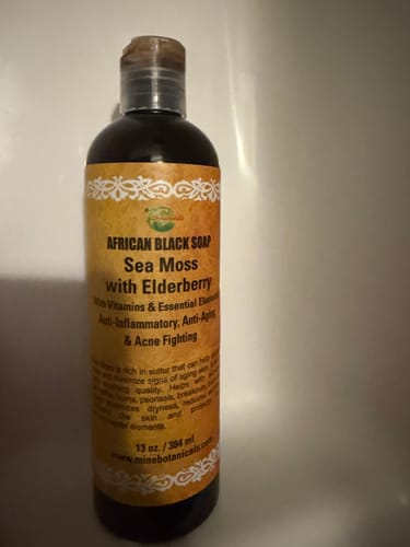 Customer photo review of Sea Moss with Elderberry African Liquid Black Soap (13oz)
