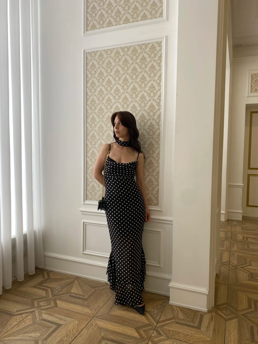 Customer photo review of Valerie Polka Dot Maxi Dress