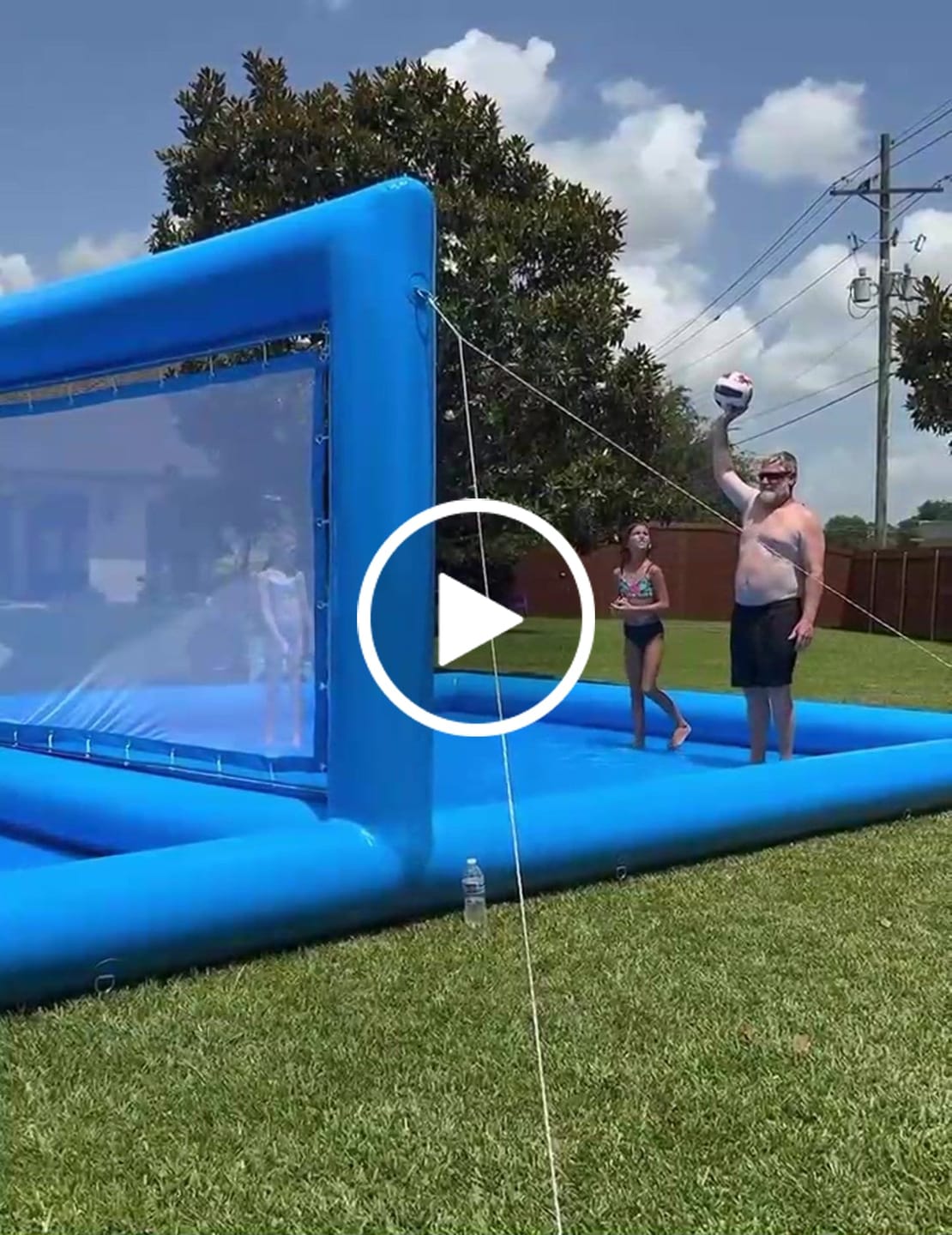Customer video review of 33FT Inflatable Water Volleyball Court Beach Games for Kids