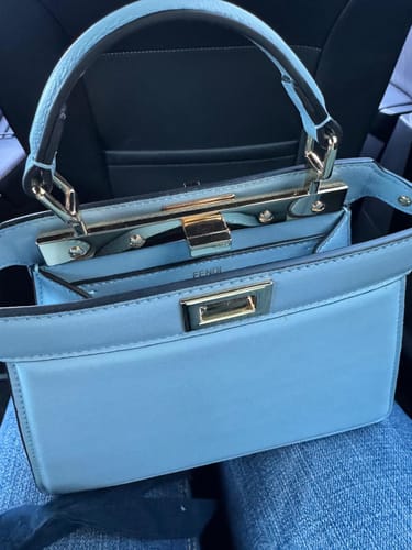 Customer photo review of Peekaboo ISeeU Petite 20 Bag Baby Blue Lambskin Shw