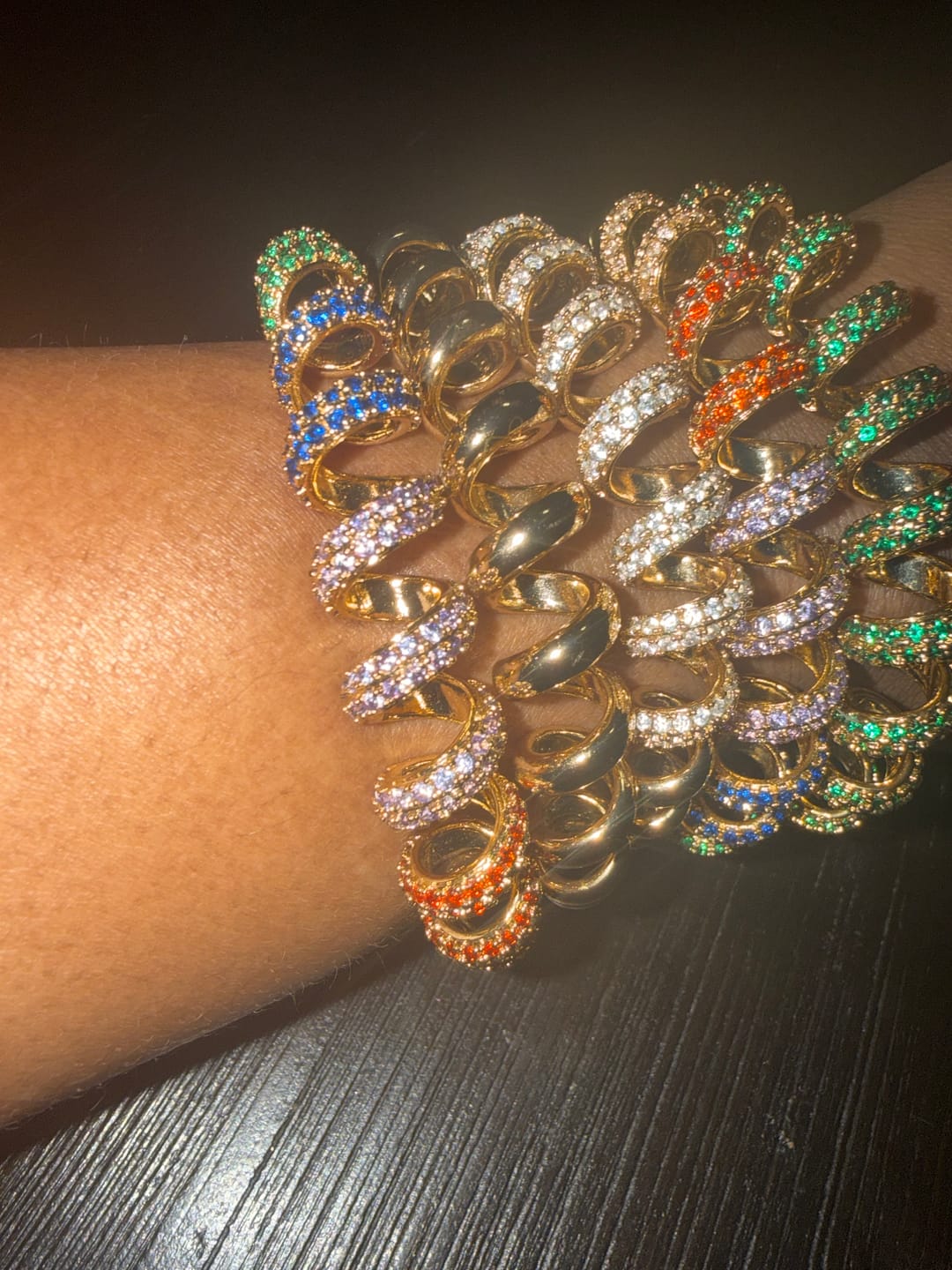 Customer photo review of LIMITED RELEASE - RAINBOW ONION RING BRACELET