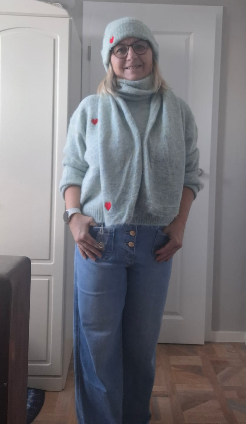 Customer photo review of Set Pulli / Mütze / Schal Mint
