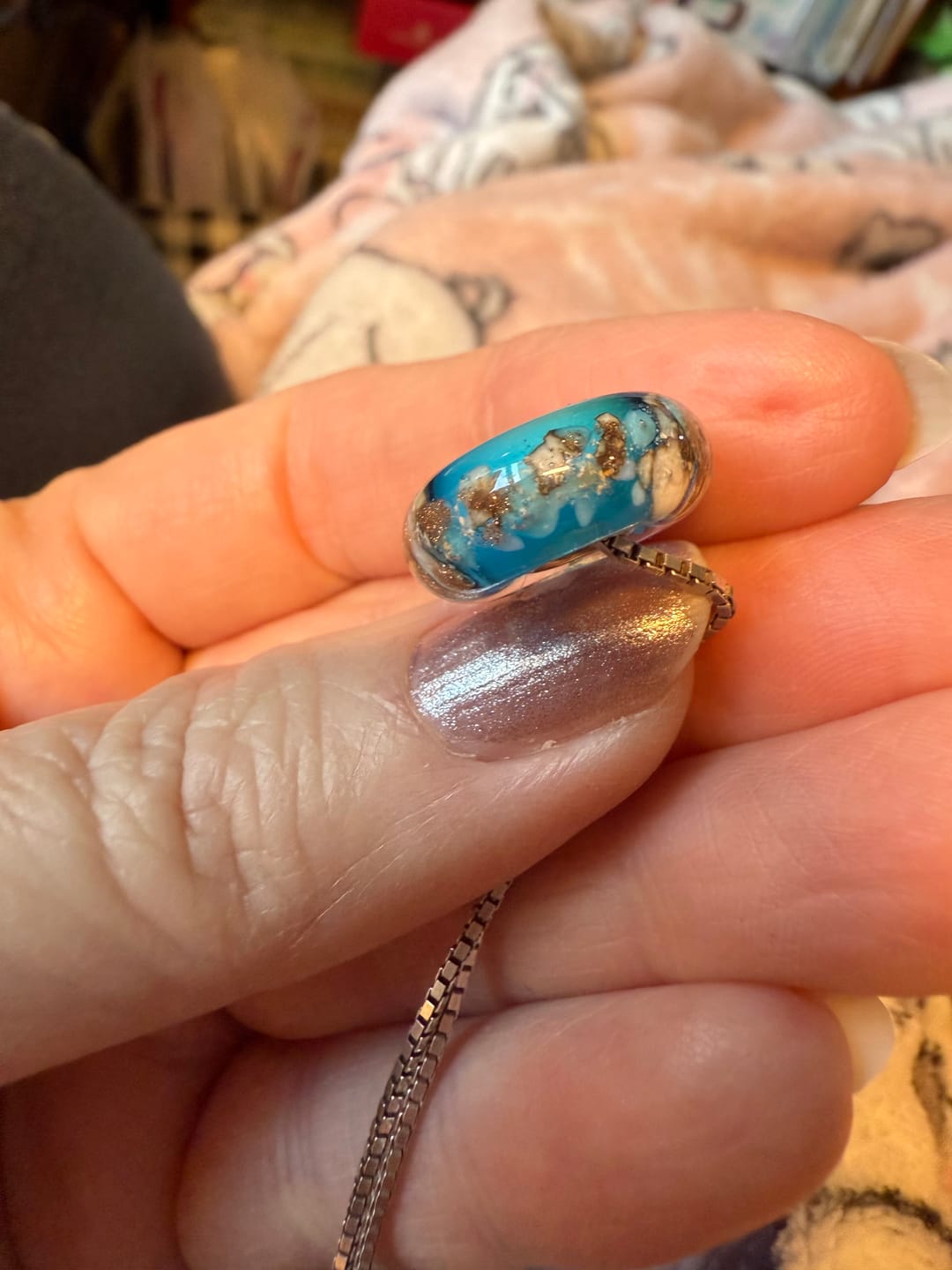 Customer photo review of Glass Cremation Bead - Pandora Compatible