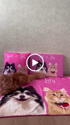 Customer video review of Petcanva©オーダーメイド ペット似顔絵【3点セット】