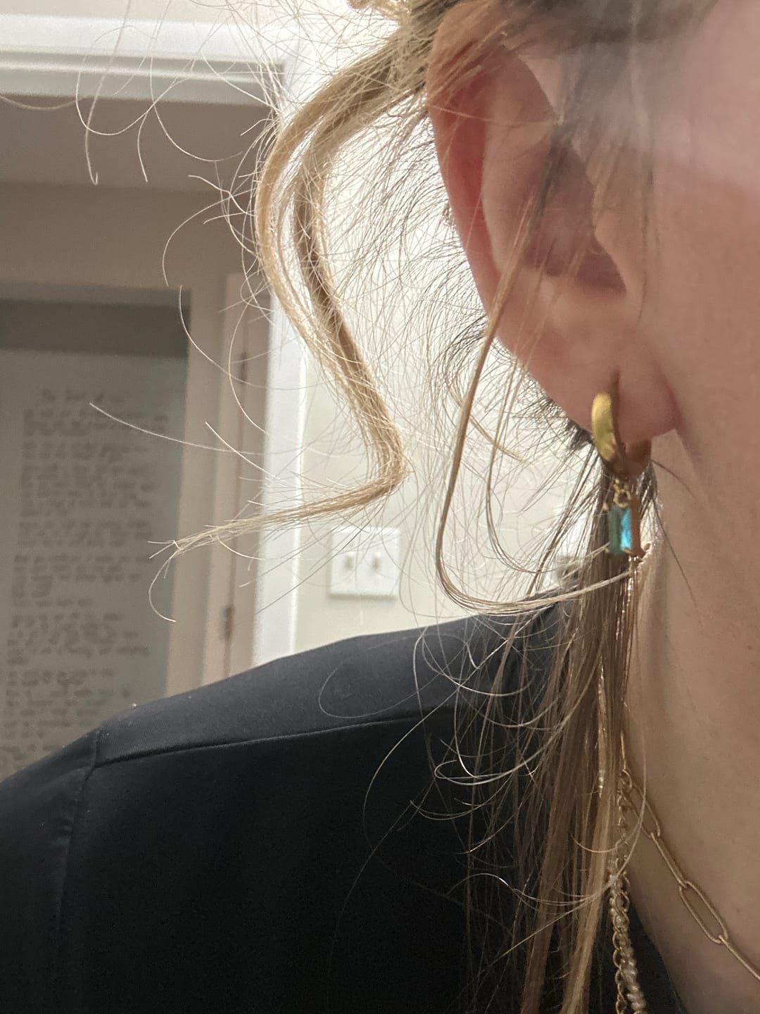 Customer photo review of Bella Birthstone Huggies Earrings (Bundle)