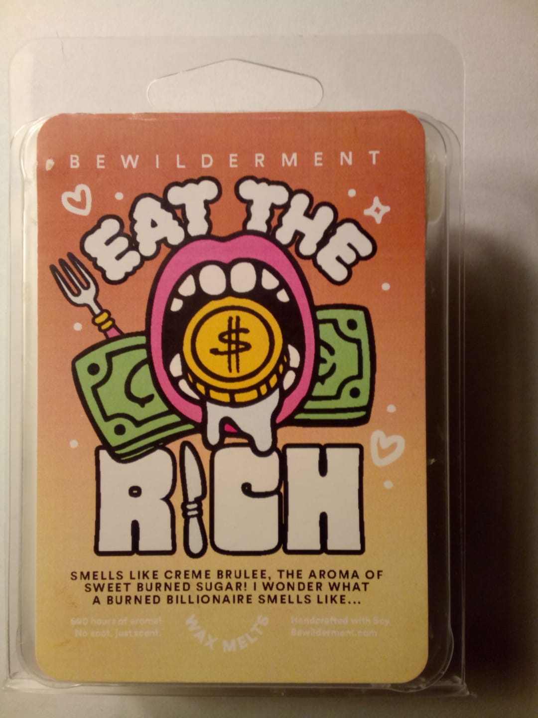 Customer photo review of Eat The Rich Wax Melts