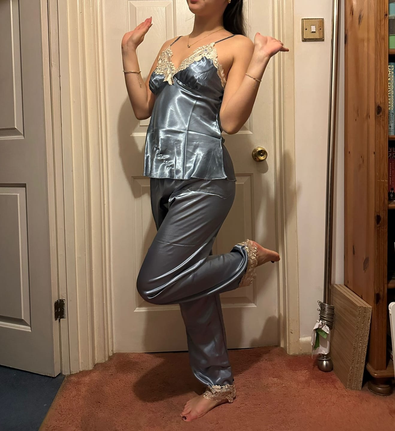 Customer photo review of Satin Sleepwear Pajama Set