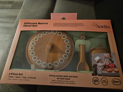 Customer photo review of Mexican Clay Plate Baby Mexican Inspired (PRE ORDER) Silicone Barro Meal Set