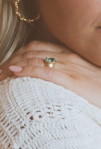 Customer photo review of Eos Ring Sky Blue Topaz