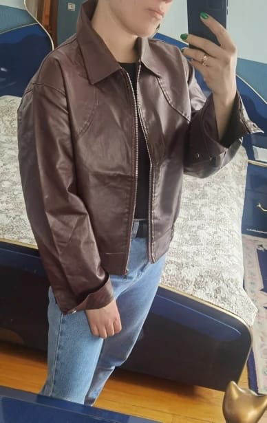 Customer photo review of Erika Zip Up Leather Jacket