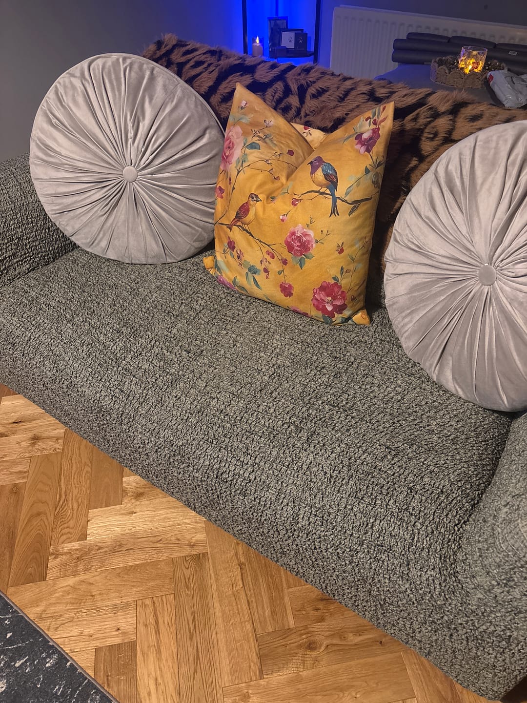 Customer photo review of 2 Seater Sofa Cover - Vittoria Green, Microfibra Printed