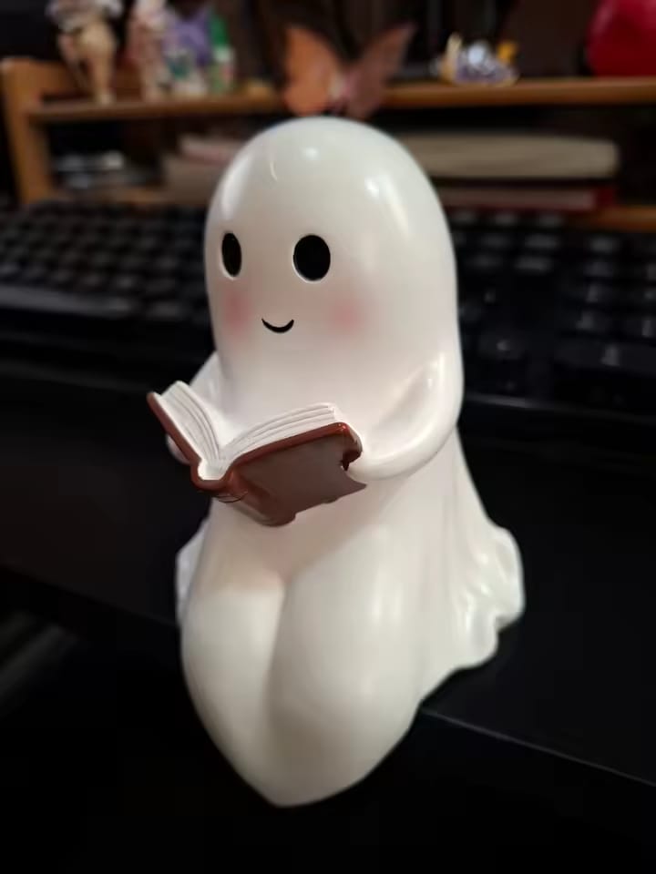 Customer photo review of Cute Ghost Reading Lamp – 3D LED Night Light & Decor