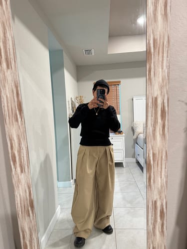 Customer photo review of Omirad Pleated Barrel Trousers