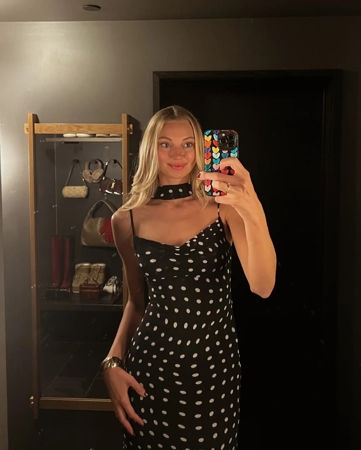Customer photo review of Valerie Polka Dot Maxi Dress