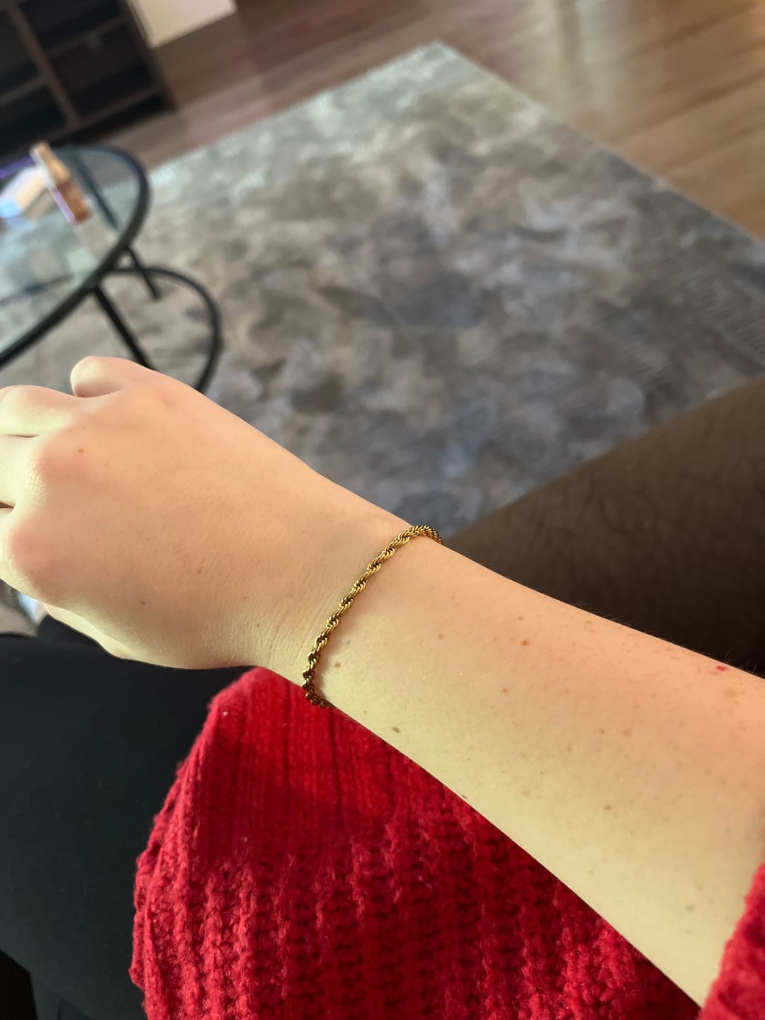 Customer photo review of Twisted 18K Gold Bracelet