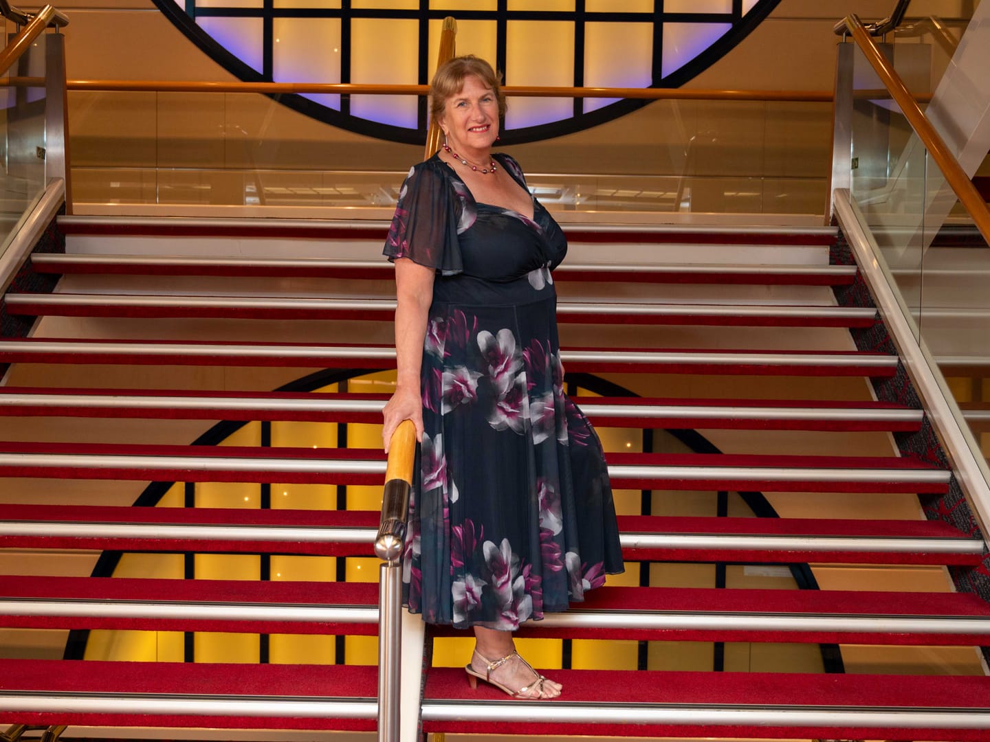 Customer photo review of Liz Midnight Rose Bolero Wrap Bodice Midi Dress
