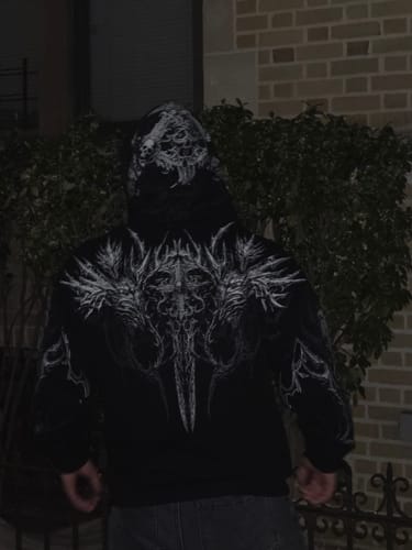 Customer photo review of Abysswalker Oversized pullover hoodie [MIDNIGHT]