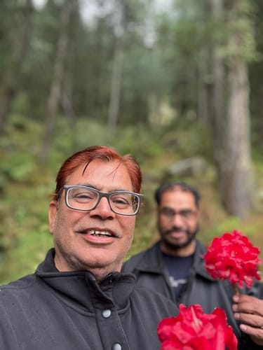 Customer's clear outdoor selfie, taken on a phone using the UltraShield Tempered Glass.