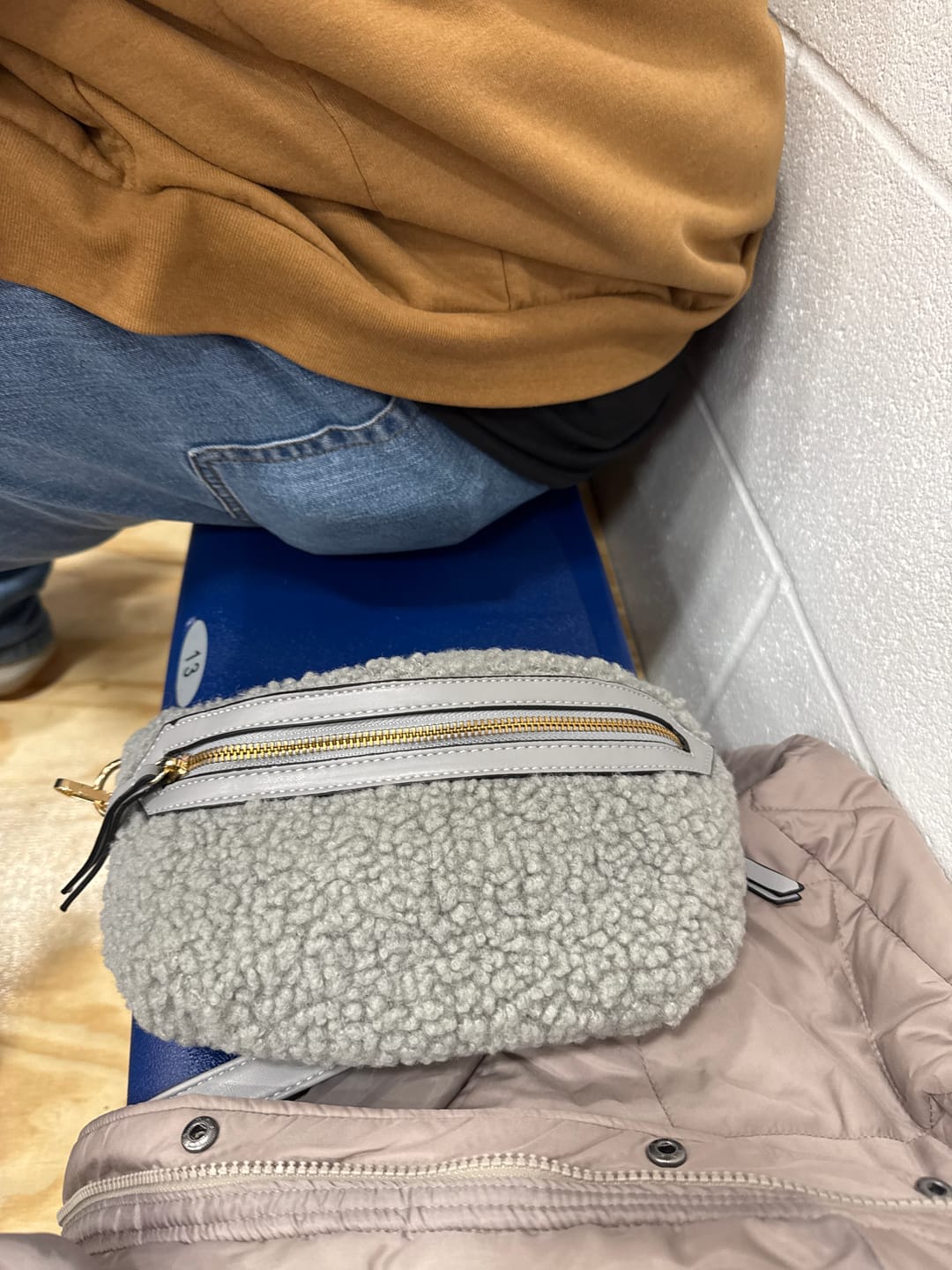 Customer photo review of Brookie Vegan Sherpa Belt Bag