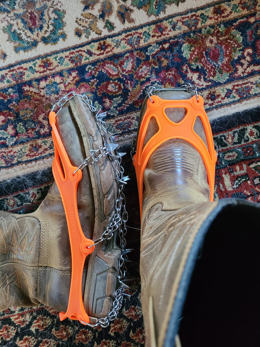 Customer photo review of Grip Spikes Ultra - Secure Traction on Ice and Snow