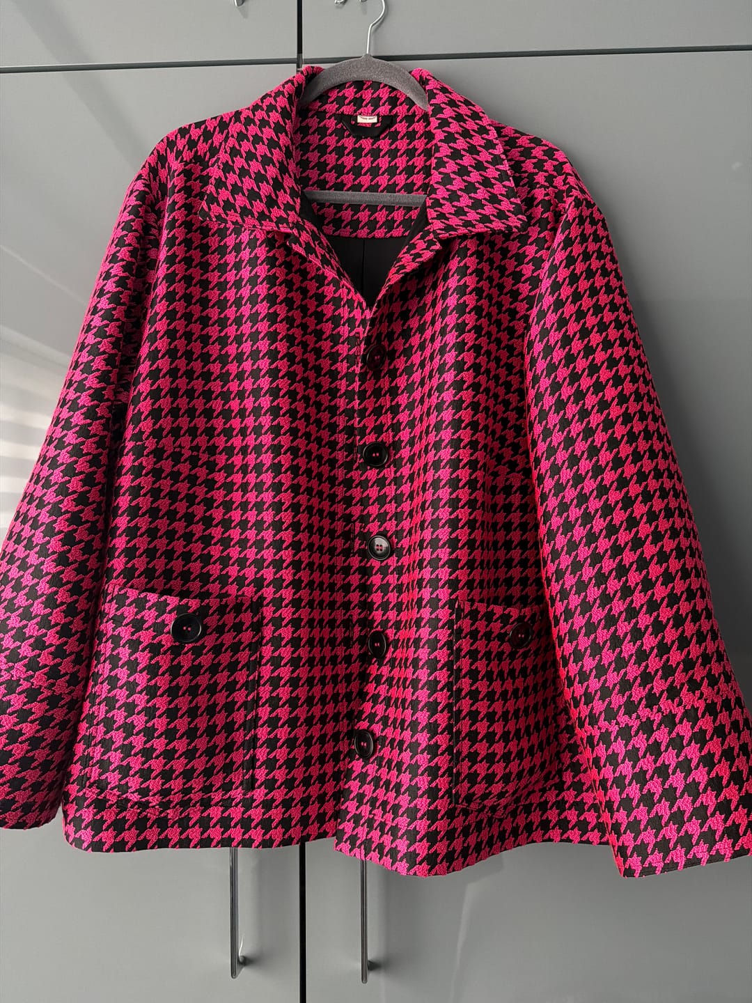 Customer photo review of Hot Pink and Black Houndstooth Coating Fabric