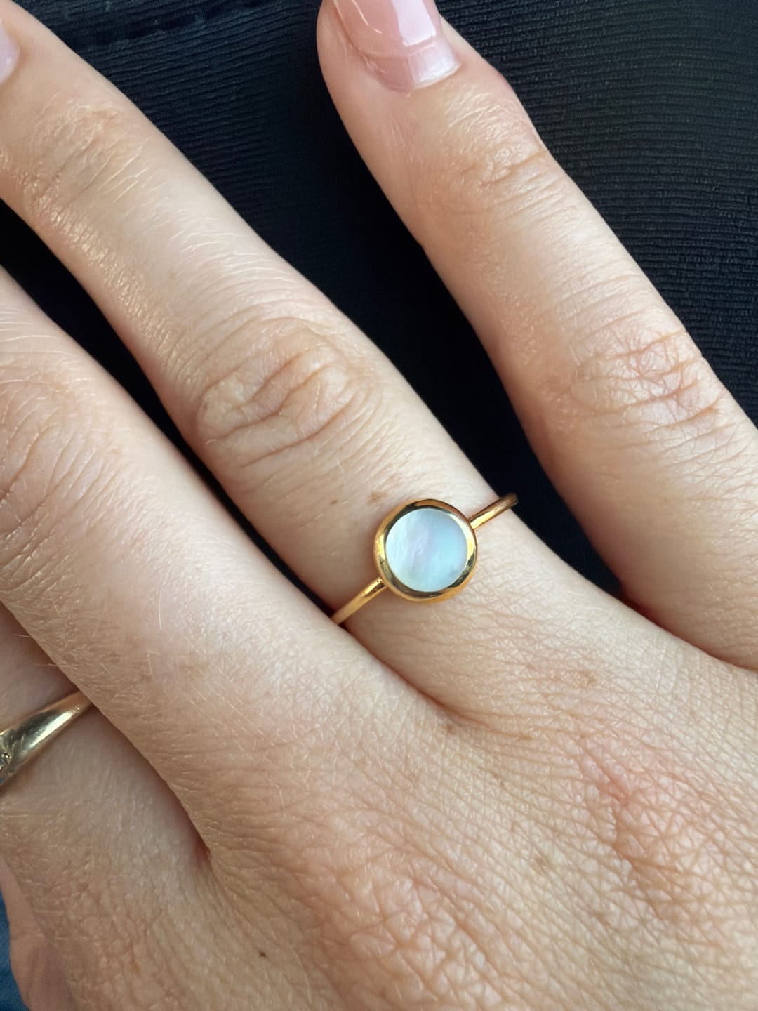 Customer photo review of Gold Mother Of Pearl Ring