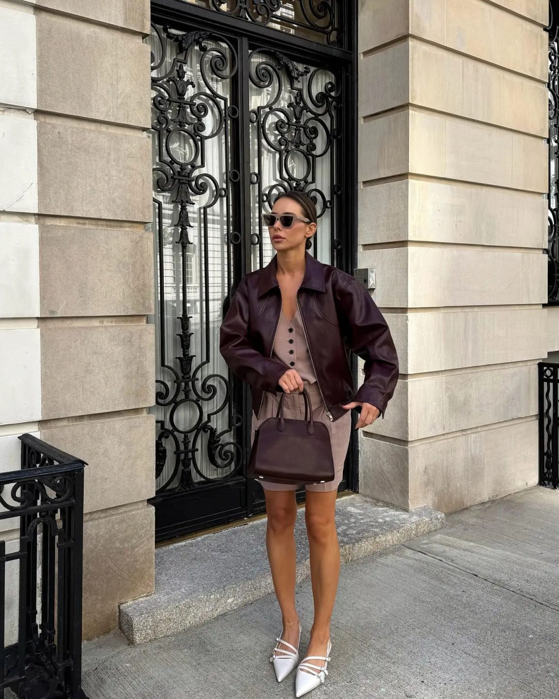 Customer photo review of Erika Zip Up Leather Jacket