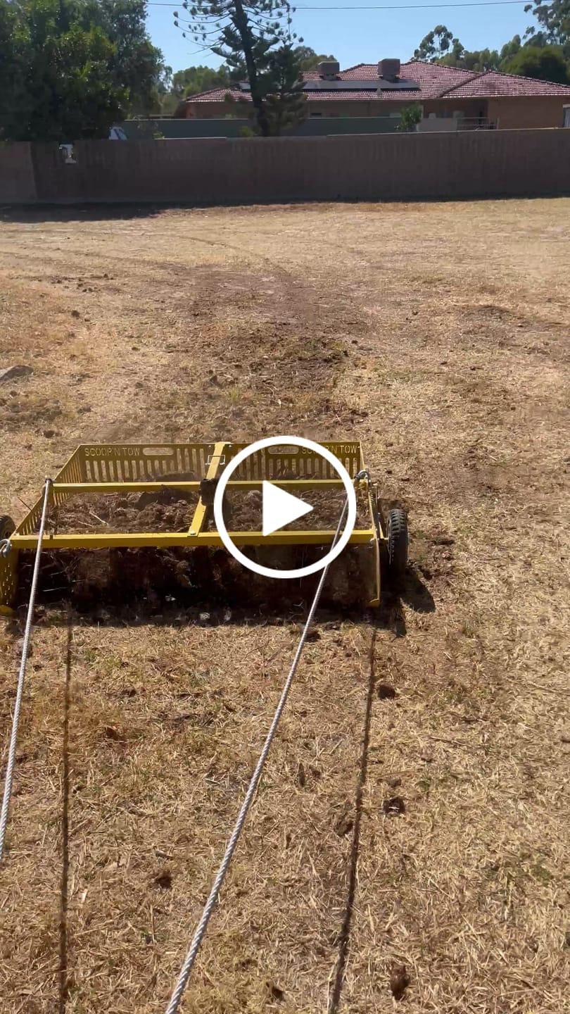 Customer video review of Scoop'N'Tow Manure Scooper / Paddock Field Cleaner + Trailer
