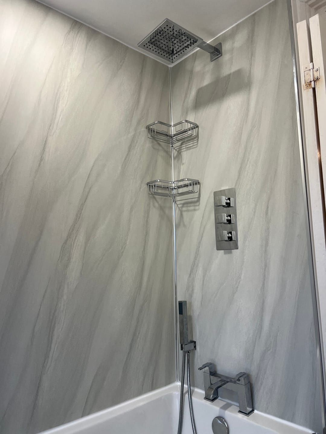 Customer photo review of 10mm Ocean Grey Ultra Matt Shower Panel 1M x 2.4M