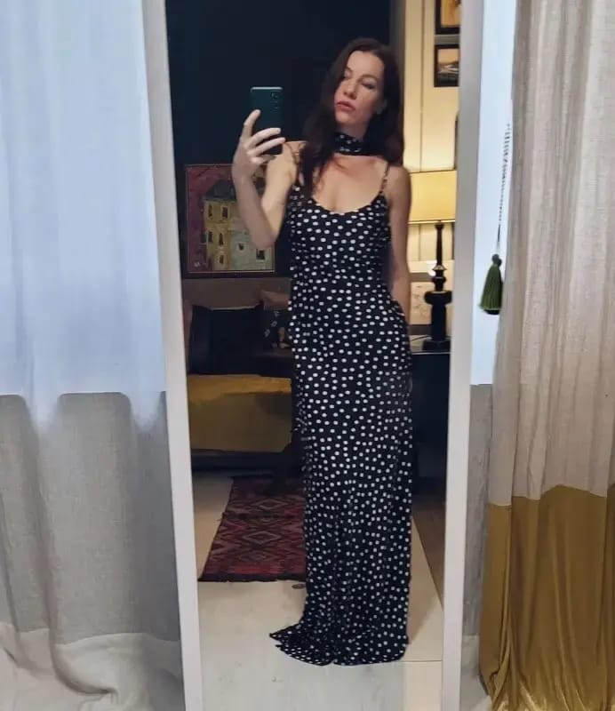 Customer photo review of Valerie Polka Dot Maxi Dress