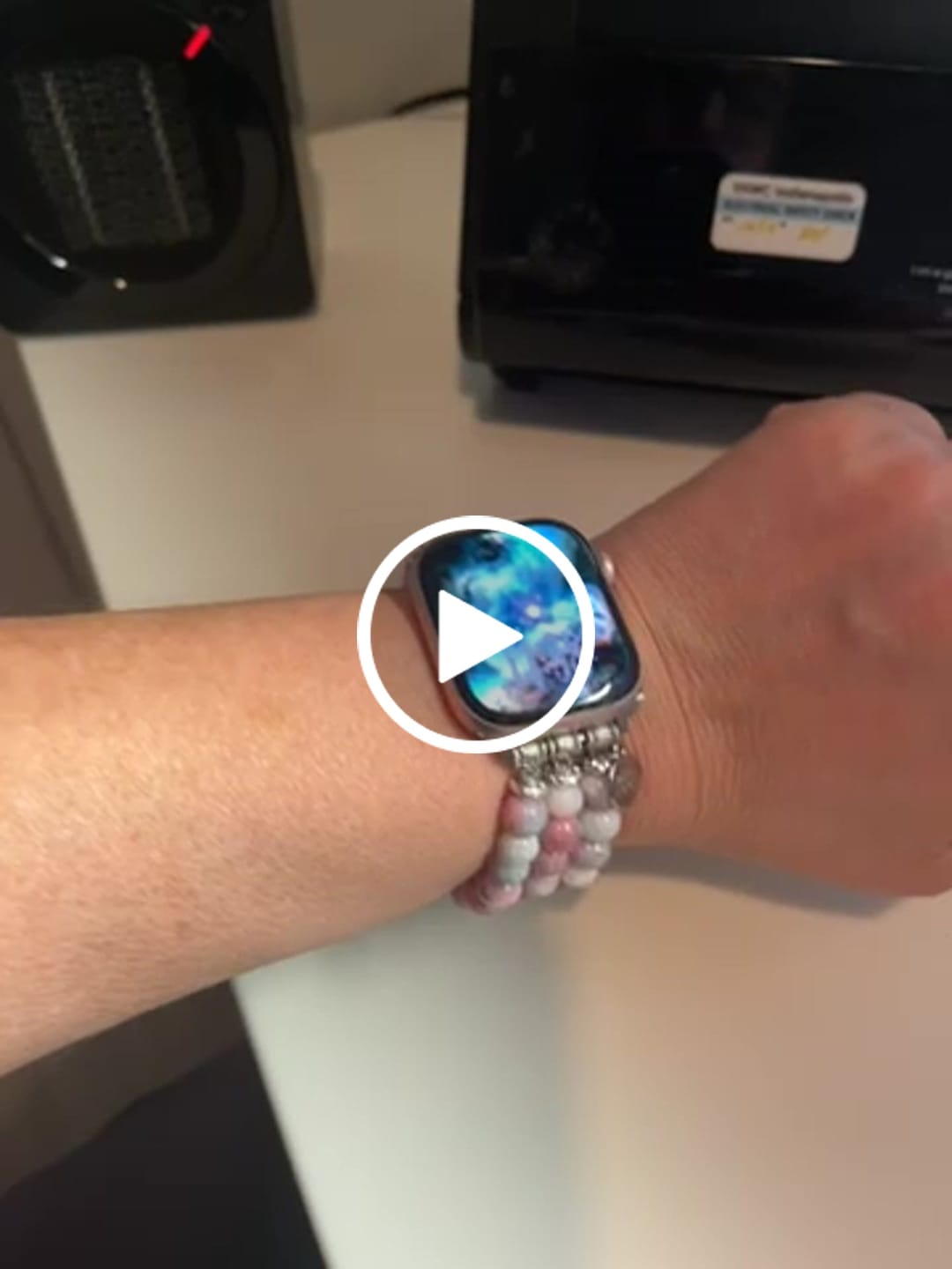 Customer video review of Pastel Love Stretch Apple Watch Strap