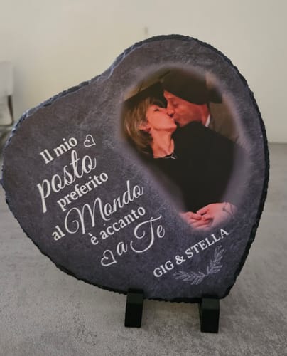 Customer photo review of Accanto a te - Cuore in ardesia per coppie