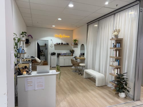 Customer photo review of Custom neon sign Hair By Karmen