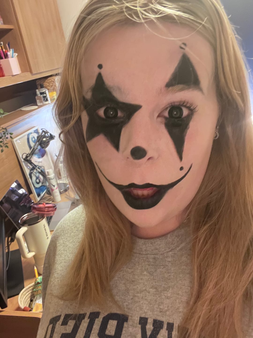 Customer photo review of Halloween black block Prescription Coloured Contact Lenses