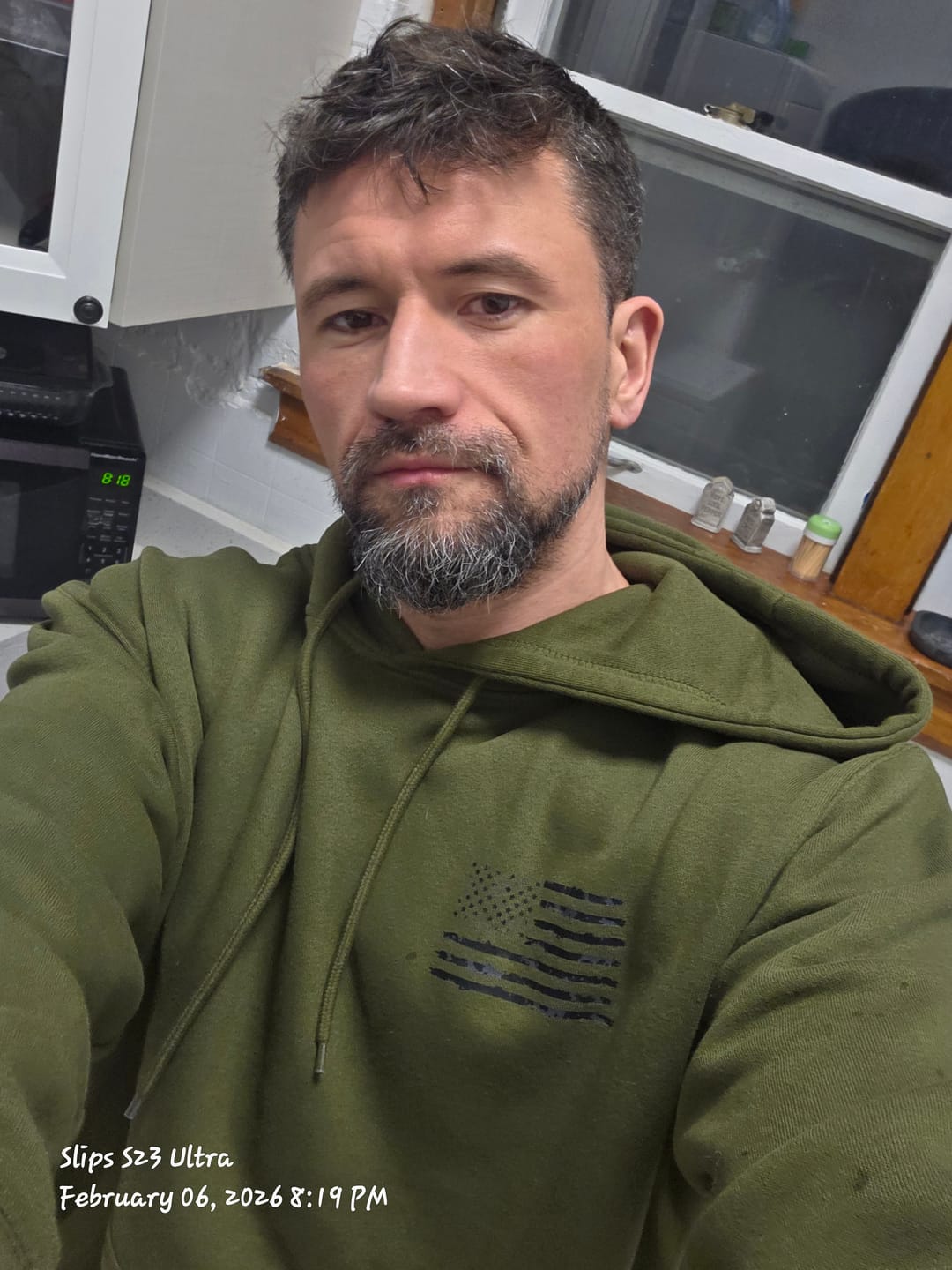 Customer photo review of Camo American Flag Hoodie
