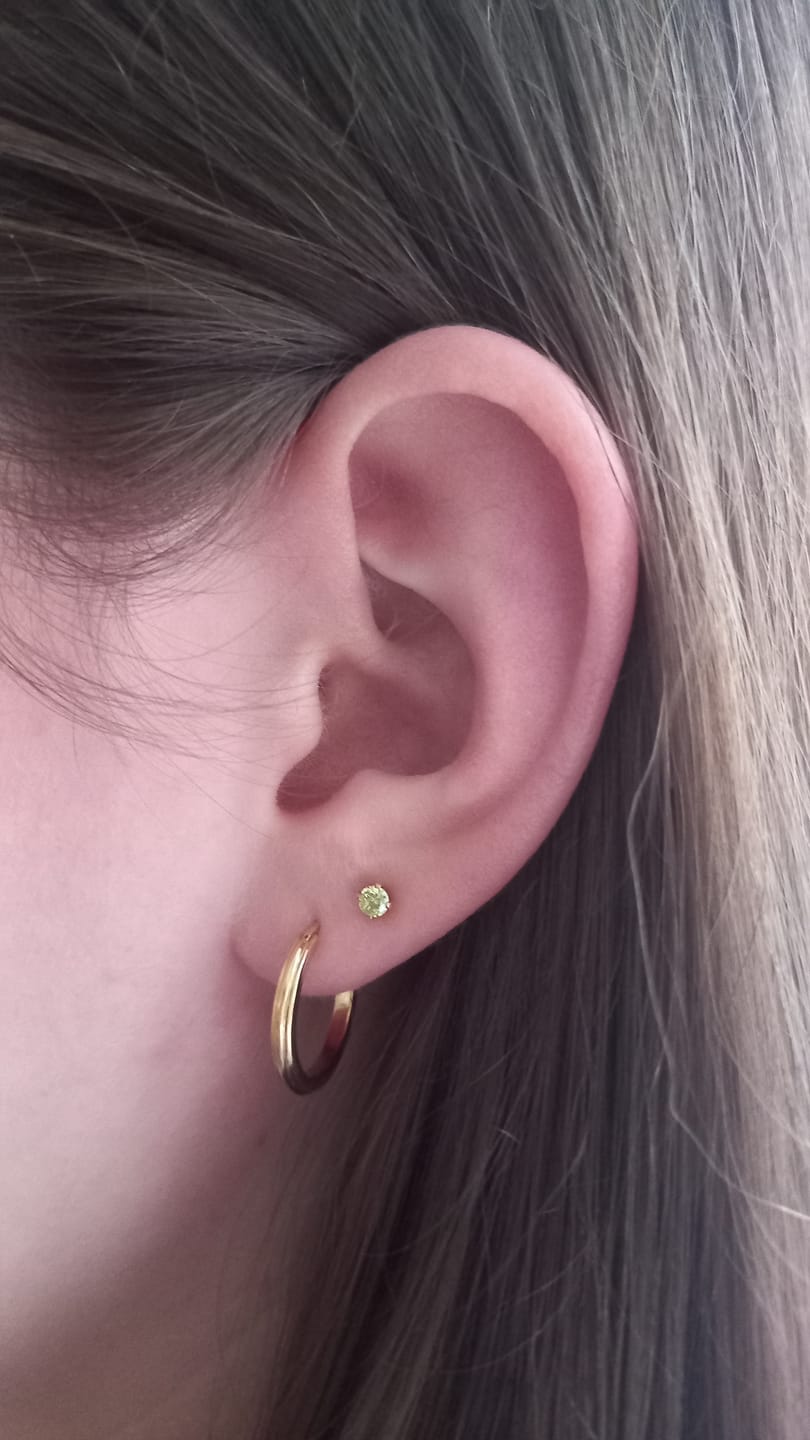 Customer photo review of Gem Stud Earrings (White)