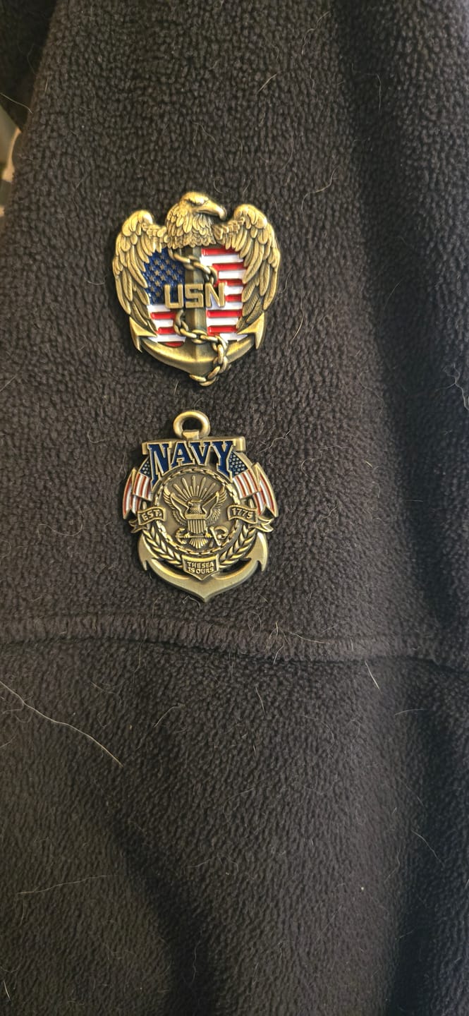 Customer photo review of US Navy Anchor Lapel Pin