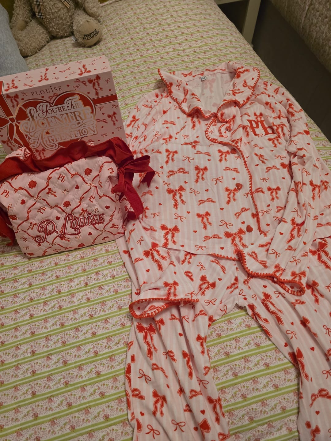Customer photo review of P.Louise Girls Christmas Bow Pyjamas - Trousers Set