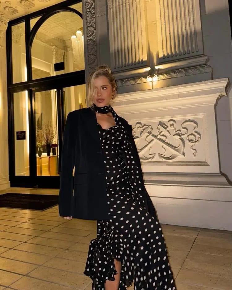 Customer photo review of Valerie Polka Dot Maxi Dress