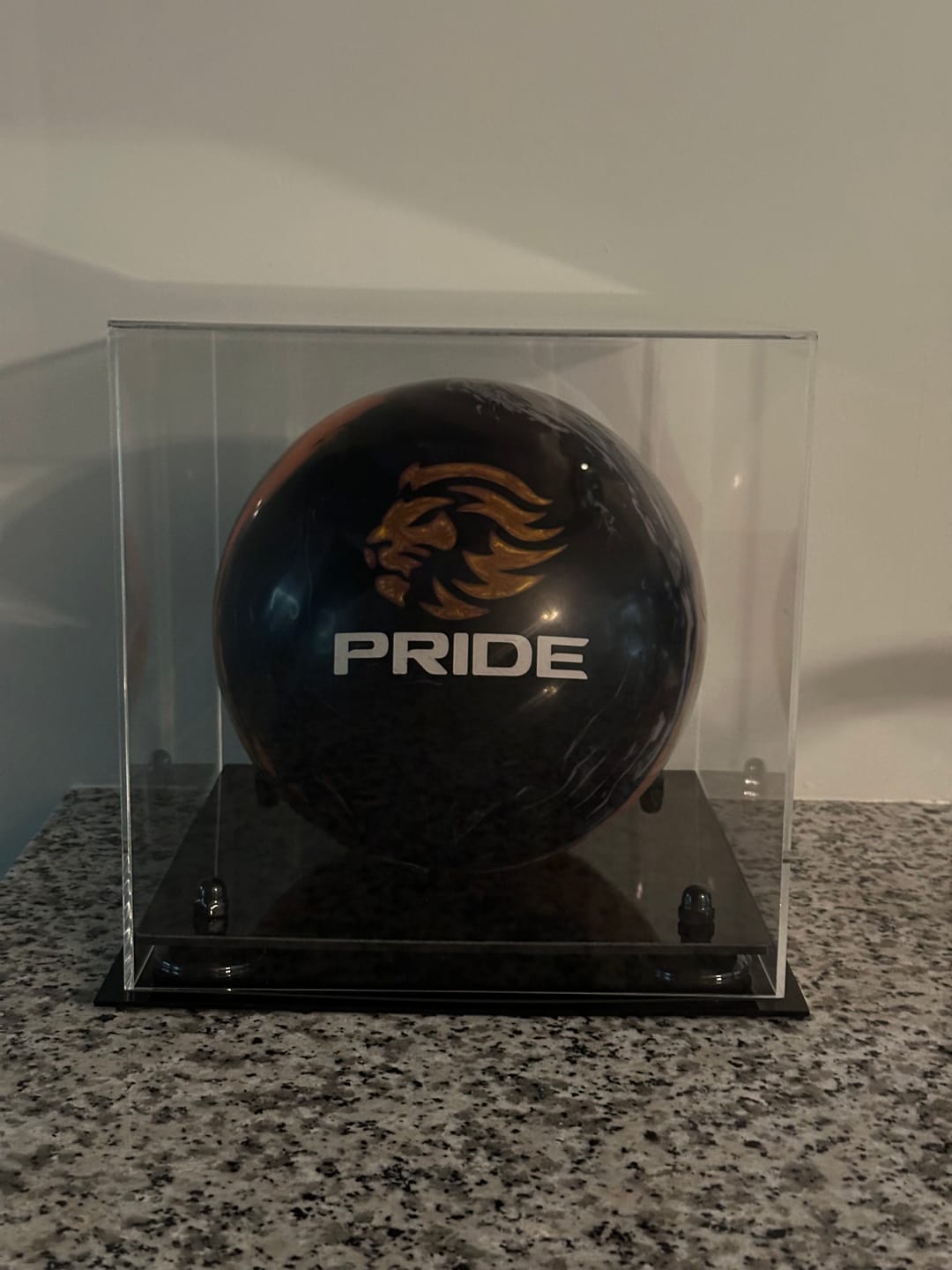 Customer photo review of Acrylic Bowling Ball Display Case (A028/B33)
