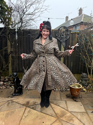 Customer photo review of Starlet Swing Coat in Leopard Print - Vixen by Micheline Pitt