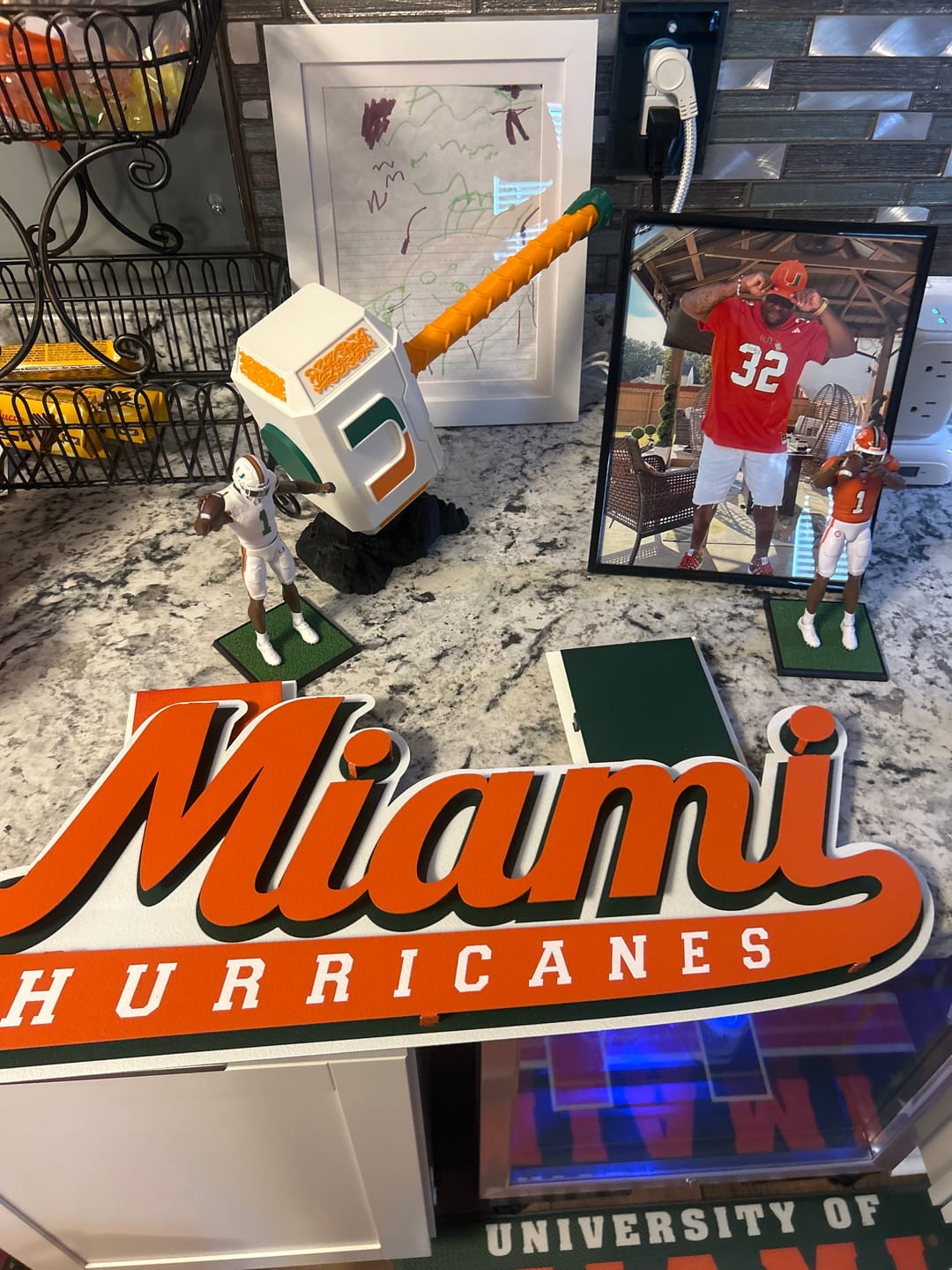 Customer photo review of Miami Hurricanes Vintage Script 3D Metal Wall Art