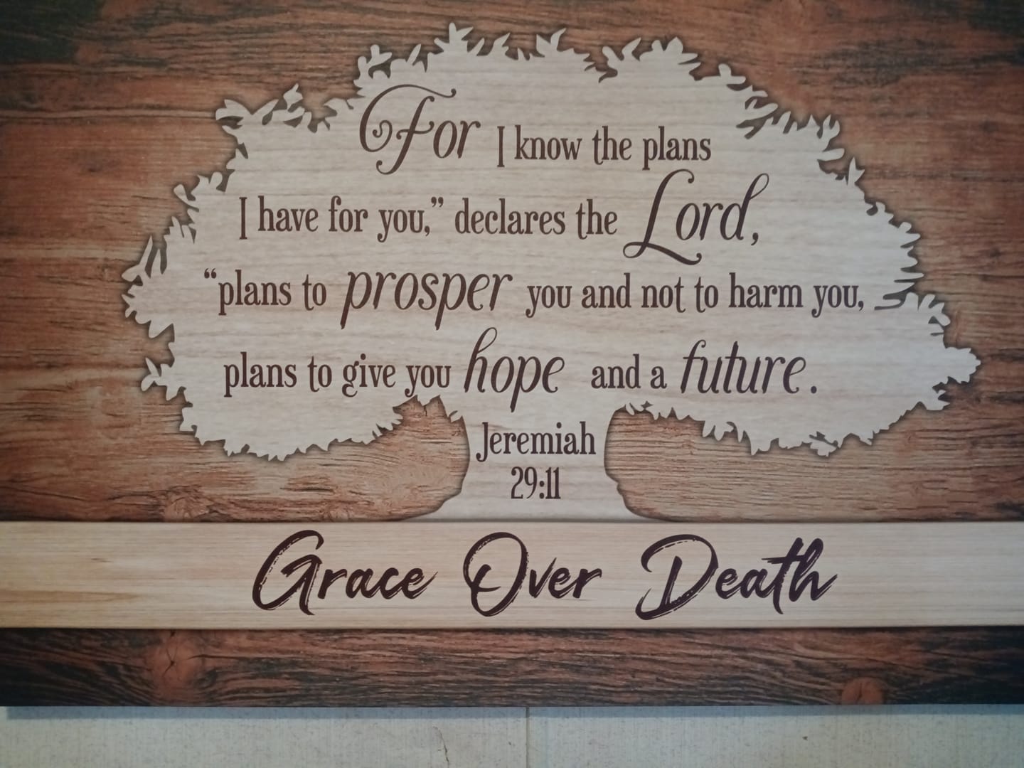 Customer photo review of For I Know The Plans I Have For You Jeremiah 29:11 Wall Art Canvas With Personalized Name